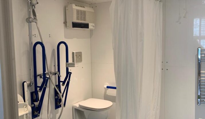 A photo of a WashPod temporary disabled wetroom