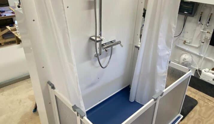 Photo of the Compact WashPod temporary disabled wetroom