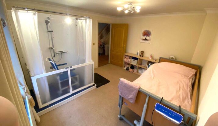 Micro WashPod in a bedroom