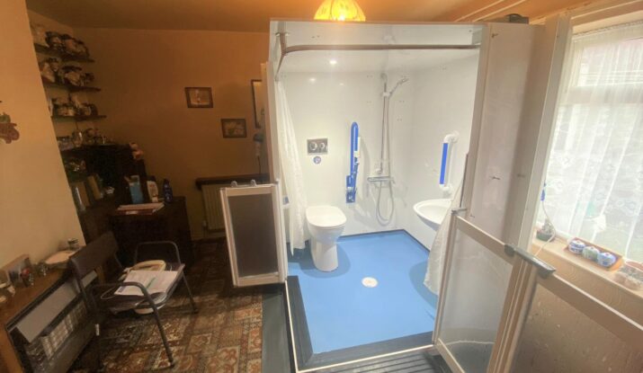 A social housing property with a Compact WashPod temporary disabled wetroom for its tenant