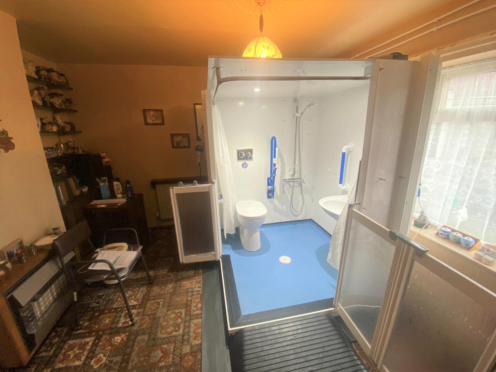 A social housing property with a Compact WashPod temporary disabled wetroom for its tenant