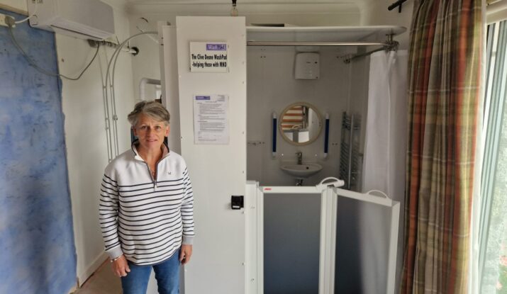 Jay Deane with the WashPod she has donated