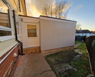 Northampton side view and garden and sunset