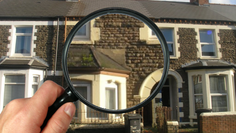 Photo showing a microscope on a terraced house