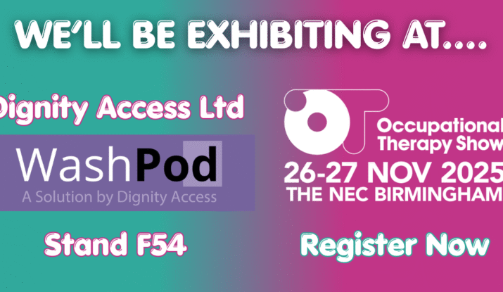 The OT Show 2025 logo and WashPod stand reference