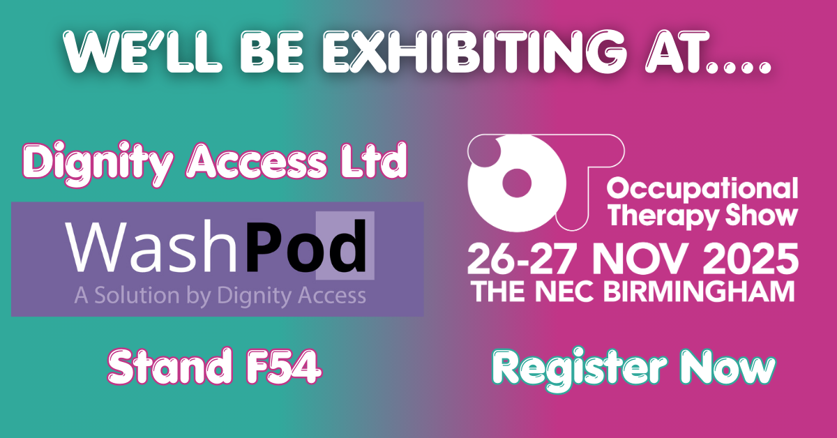 The OT Show 2025 logo and WashPod stand reference